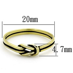 TK1239G - IP Gold(Ion Plating) Stainless Steel Ring with No Stone