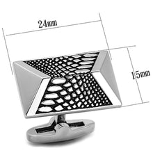 Load image into Gallery viewer, TK1259 - High polished (no plating) Stainless Steel Cufflink with Epoxy  in Jet
