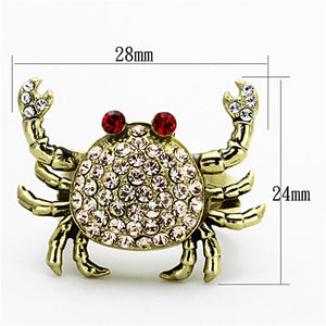 TK1290 - IP Gold(Ion Plating) Stainless Steel Ring with Top Grade Crystal  in Multi Color