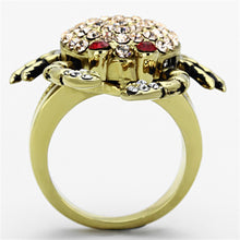 Load image into Gallery viewer, TK1290 - IP Gold(Ion Plating) Stainless Steel Ring with Top Grade Crystal  in Multi Color
