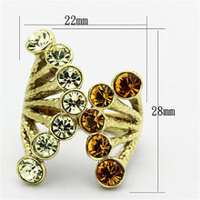 Load image into Gallery viewer, TK1291 - IP Gold(Ion Plating) Stainless Steel Ring with Top Grade Crystal  in Multi Color