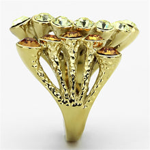 Load image into Gallery viewer, TK1291 - IP Gold(Ion Plating) Stainless Steel Ring with Top Grade Crystal  in Multi Color