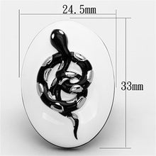 Load image into Gallery viewer, TK1295 - Two-Tone IP Black Stainless Steel Ring with Epoxy  in White