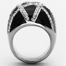 Load image into Gallery viewer, TK1306 - High polished (no plating) Stainless Steel Ring with Top Grade Crystal  in Clear