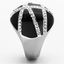 Load image into Gallery viewer, TK1306 - High polished (no plating) Stainless Steel Ring with Top Grade Crystal  in Clear