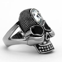 Load image into Gallery viewer, TK1313 - High polished (no plating) Stainless Steel Ring with Top Grade Crystal  in Clear