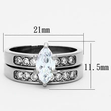 Load image into Gallery viewer, TK1319 - High polished (no plating) Stainless Steel Ring with AAA Grade CZ  in Clear