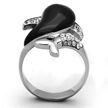 Load image into Gallery viewer, TK1326 - High polished (no plating) Stainless Steel Ring with Top Grade Crystal  in Clear