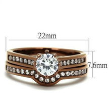 Load image into Gallery viewer, TK1330LC - IP Coffee light Stainless Steel Ring with AAA Grade CZ  in Clear