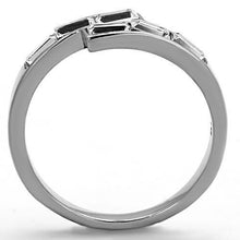 Load image into Gallery viewer, TK1335 - High polished (no plating) Stainless Steel Ring with Top Grade Crystal  in Clear