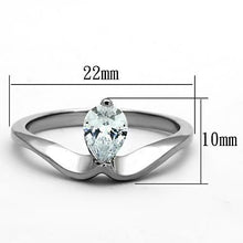 Load image into Gallery viewer, TK1336 - High polished (no plating) Stainless Steel Ring with AAA Grade CZ  in Clear