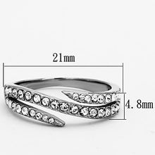 Load image into Gallery viewer, TK1338 - High polished (no plating) Stainless Steel Ring with Top Grade Crystal  in Clear