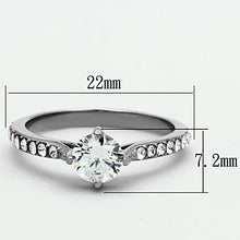 Load image into Gallery viewer, TK1339 - High polished (no plating) Stainless Steel Ring with AAA Grade CZ  in Clear