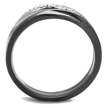 Load image into Gallery viewer, TK1340PJ - Two Tone IP Light Black (IP Gun) Stainless Steel Ring with Top Grade Crystal  in Clear