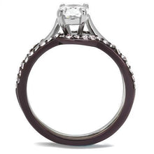 Load image into Gallery viewer, TK1344PC - Two Tone IP Dark Brown (IP coffee) Stainless Steel Ring with AAA Grade CZ  in Clear