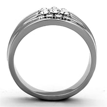 Load image into Gallery viewer, TK1357 - High polished (no plating) Stainless Steel Ring with Top Grade Crystal  in Clear