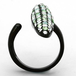 TK1365 - IP Black(Ion Plating) Stainless Steel Ring with Top Grade Crystal  in Multi Color