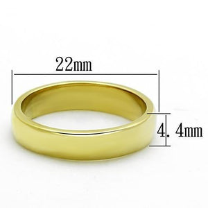 TK1375G - IP Gold(Ion Plating) Stainless Steel Ring with No Stone