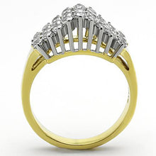 Load image into Gallery viewer, TK1376 - Two-Tone IP Gold (Ion Plating) Stainless Steel Ring with AAA Grade CZ  in Clear