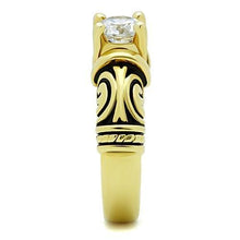 Load image into Gallery viewer, TK1377 - IP Gold(Ion Plating) Stainless Steel Ring with AAA Grade CZ  in Clear