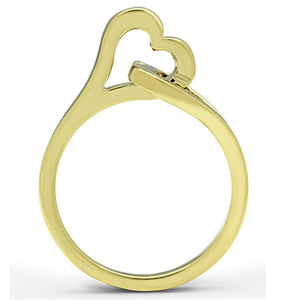 TK1382 - IP Gold(Ion Plating) Stainless Steel Ring with No Stone