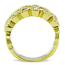 Load image into Gallery viewer, TK1394 - IP Gold(Ion Plating) Stainless Steel Ring with Top Grade Crystal  in Clear