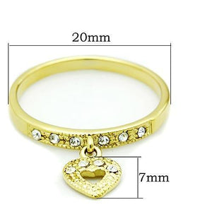 TK1395 - IP Gold(Ion Plating) Stainless Steel Ring with Top Grade Crystal  in Clear
