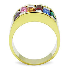Load image into Gallery viewer, TK1397 - IP Gold(Ion Plating) Stainless Steel Ring with Top Grade Crystal  in Multi Color
