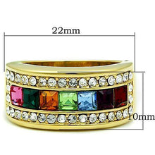 Load image into Gallery viewer, TK1402 - IP Gold(Ion Plating) Stainless Steel Ring with Top Grade Crystal  in Multi Color