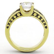 Load image into Gallery viewer, TK1410 - IP Gold(Ion Plating) Stainless Steel Ring with AAA Grade CZ  in Clear