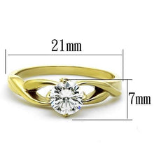 Load image into Gallery viewer, TK1416 - IP Gold(Ion Plating) Stainless Steel Ring with AAA Grade CZ  in Clear