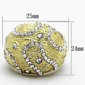 TK1419 - IP Gold(Ion Plating) Stainless Steel Ring with Top Grade Crystal  in Clear