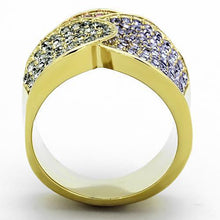 Load image into Gallery viewer, TK1420 - IP Gold(Ion Plating) Stainless Steel Ring with Top Grade Crystal  in Multi Color
