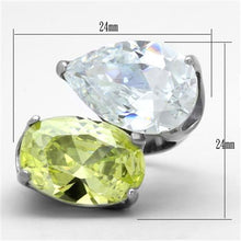 Load image into Gallery viewer, TK1424 - High polished (no plating) Stainless Steel Ring with AAA Grade CZ  in Apple Green color
