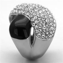 Load image into Gallery viewer, TK1427 - High polished (no plating) Stainless Steel Ring with Top Grade Crystal  in Clear