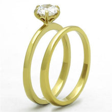 Load image into Gallery viewer, TK1439 - IP Gold(Ion Plating) Stainless Steel Ring with AAA Grade CZ  in Clear