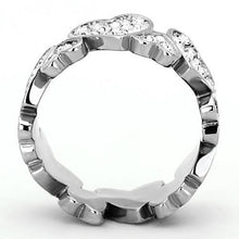 Load image into Gallery viewer, TK1443 - High polished (no plating) Stainless Steel Ring with Top Grade Crystal  in Clear
