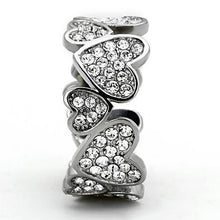 Load image into Gallery viewer, TK1443 - High polished (no plating) Stainless Steel Ring with Top Grade Crystal  in Clear