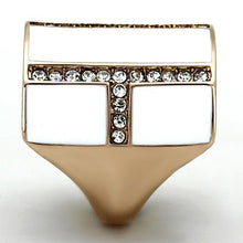 Load image into Gallery viewer, TK1444 - IP Rose Gold(Ion Plating) Stainless Steel Ring with Top Grade Crystal  in Clear
