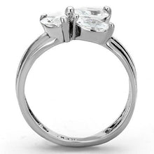 Load image into Gallery viewer, TK1445 - High polished (no plating) Stainless Steel Ring with AAA Grade CZ  in Clear