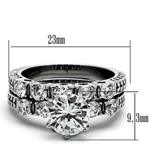 Load image into Gallery viewer, TK1450 - High polished (no plating) Stainless Steel Ring with AAA Grade CZ  in Clear