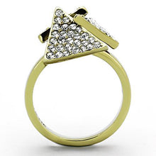 Load image into Gallery viewer, TK1485 - IP Gold(Ion Plating) Stainless Steel Ring with Top Grade Crystal  in Clear
