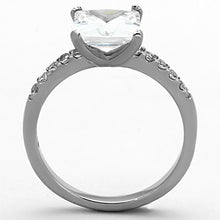 Load image into Gallery viewer, TK1486 - High polished (no plating) Stainless Steel Ring with AAA Grade CZ  in Clear
