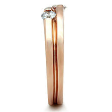 Load image into Gallery viewer, TK1491 - IP Rose Gold(Ion Plating) Stainless Steel Ring with AAA Grade CZ  in Clear