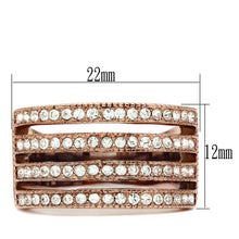 Load image into Gallery viewer, TK1492 - IP Rose Gold(Ion Plating) Stainless Steel Ring with AAA Grade CZ  in Clear