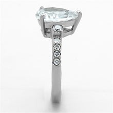 Load image into Gallery viewer, TK1493 - High polished (no plating) Stainless Steel Ring with AAA Grade CZ  in Clear