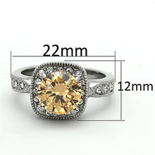Load image into Gallery viewer, TK1495 - High polished (no plating) Stainless Steel Ring with AAA Grade CZ  in Champagne