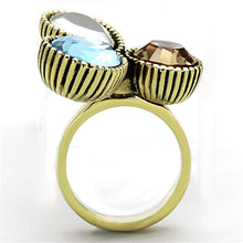Load image into Gallery viewer, TK1496 - IP Gold(Ion Plating) Stainless Steel Ring with Top Grade Crystal  in Multi Color