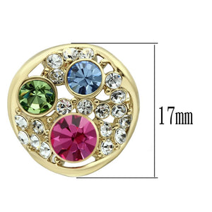 TK1501 - IP Gold(Ion Plating) Stainless Steel Earrings with Top Grade Crystal  in Multi Color