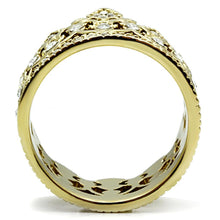 Load image into Gallery viewer, TK1507 - IP Gold(Ion Plating) Stainless Steel Ring with Top Grade Crystal  in Clear